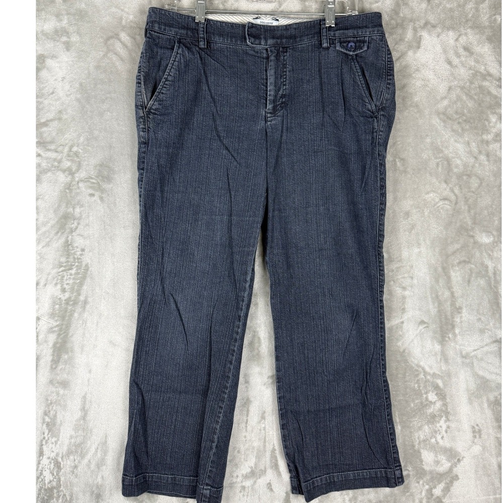 DOCKERS Petite Mid Rise Curvy Jaelynn Pant Dark‎ Wash Size 12 Short